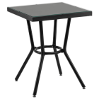 Стіл Tilia Kobe 70x70 см стільниця зі скла чорний - чорний