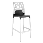 Барний стілець Papatya Ego-Rock антрацит сидіння, верх прозоро-чистий
