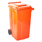 Бак для мусора на колесах с ручкой 240 л оранжевый