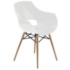 Кресло Papatya Opal-Wox белое, рама натуральный бук