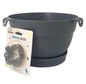 Горшок для цветов Manolya Macrame 5 л антрацитовый