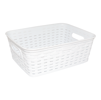 Корзина под ротанг c ручками 2,5 л белая