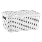 Кошик під ротанг з кришкою 5 л білий