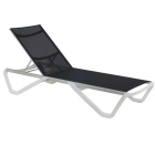 Шезлонг Papatya Wave белый 01, сетка антрацит 5700