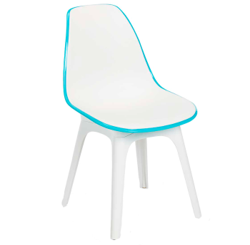 Стул Tilia Eos белая слоновая кость - бирюзовый 