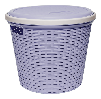 Кошик для білизни під ротанг 13 л бузковий
