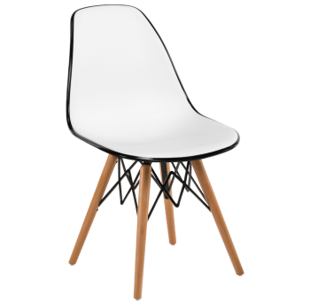 Стілець Tilia Eos-V ніжки букові чорний - біла слонова кістка