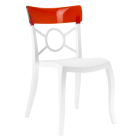 Стілець Papatya Opera-S сидіння біле, верх прозоро-темно-червоний