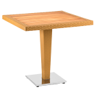 Стіл Tilia Antares 80x80 см стільниця ироко, база нержавіюча сталь колір дерево