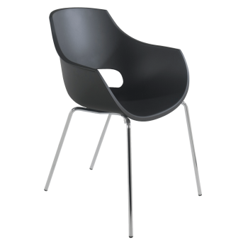 Крісло Papatya Opal матовий антрацит, база хром