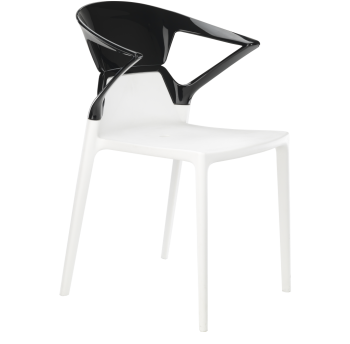 Кресло Papatya Ego-K белое сиденье, верх черный