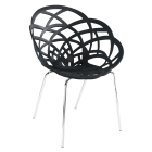 Крісло Papatya Flora-ML матове чорне сидіння, ніжки хром