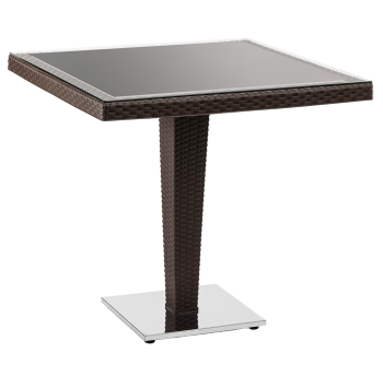 Стол Tilia Antares 80x80 см столешница из стекла, база нержавеющая сталь венге