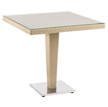 Стол Tilia Antares 80x80 см столешница из стекла, база нержавеющая сталь цвет кофе