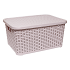 Кошик під ротанг з кришкою 18 л пудровий