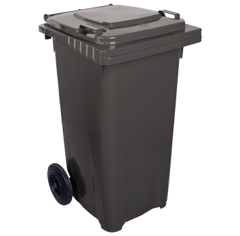 Бак для сміття на колесах з ручкою 120 л сірий