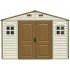 Сарай пластиковый Woodside 325x247x231 см слоновая кость, коричневая крыша