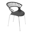 Крісло Papatya Tiara антрацит, база хром