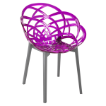 Крісло Papatya Flora прозоро-пурпурове сидіння, низ антрацит
