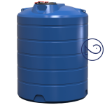 Ємність 3000 л дві горловини вертикальна синя