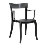 Крісло Papatya Hera-K чорне сидіння, верх прозоро-димчастий