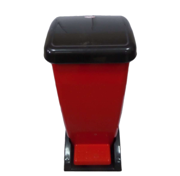 Ведро для мусора с педалью 24л СК 006 черно-красное