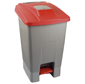 Бак для мусора с педалью Planet 100 л серо-красный