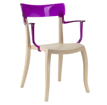 Кресло Papatya Hera-K песочно-бежевое сиденье, верх прозрачно-пурпурный