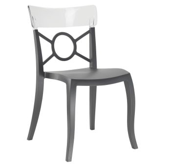 Стул Papatya Opera-S сиденье антрацит, верх прозрачно-чистый