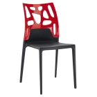 Стілець Papatya Ego-Rock чорне сидіння, верх червоний