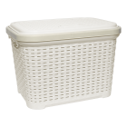 Корзина для белья под ротанг с крышкой 35 л серый