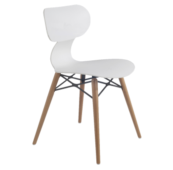 Стул Papatya Yugo-S Wox белый, ножки бук натуральный лак