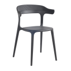 Кресло Papatya Luna-Stripe антрацит сиденье, верх антрацит