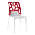 Стілець Papatya Ego-Rock біле сидіння, верх червоний