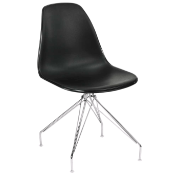 Стул Tilia Eos-X ножки металлические хромированные черный - черный