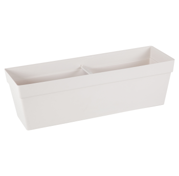 Горщик для квітів балконний Yali 10,8 л біло-сірий