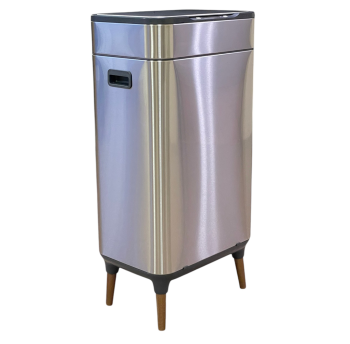 Сенсорне відро для сміття JAH 40 л прямокутне на ніжках срібний металік з внутрішнім відром