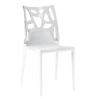 Стул Papatya Ego-Rock белое сиденье, верх прозрачно-чистый