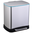 Ведро для сортировки мусора JAH 20 л прямоугольное с педалью и внутренним ведром серебряный металлик