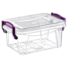 Контейнер на засувках прямокутний глибокий 0,6 л прозорий