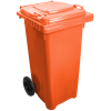 Бак для мусора на колесах с ручкой 120 л оранжевый