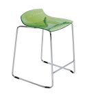 Стул барный Papatya X-Treme Sled прозрачно-зеленый