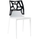 Стул Papatya Ego-Rock белое сиденье, верх черный