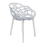Крісло Papatya Flora прозоро-чисте сидіння, низ білий