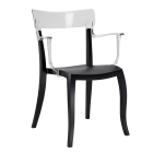 Крісло Papatya Hera-K чорне сидіння, верх білий