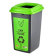Бак для сортировки мусора 50 л Planet "Стекло" антрацитовый-зеленый