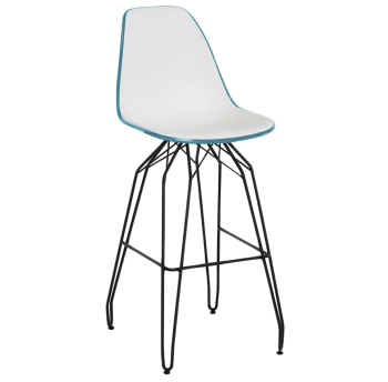 Стул барный Tilia Eos-M ножки металлические крашеные зеленая нефть - белая слоновая кость