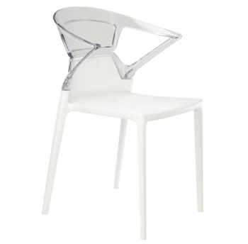 Кресло Papatya Ego-K белое сиденье, верх прозрачно-чистый