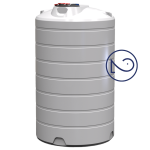 Емкость 4000 л две горловины вертикальная белая