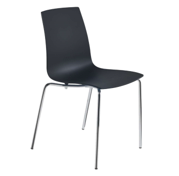 Стілець Papatya X-Treme S матовий чорний, низ хром